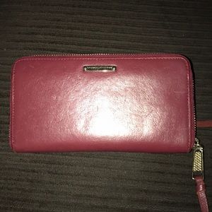 Rebecca Minkoff burgundy zip around wallet